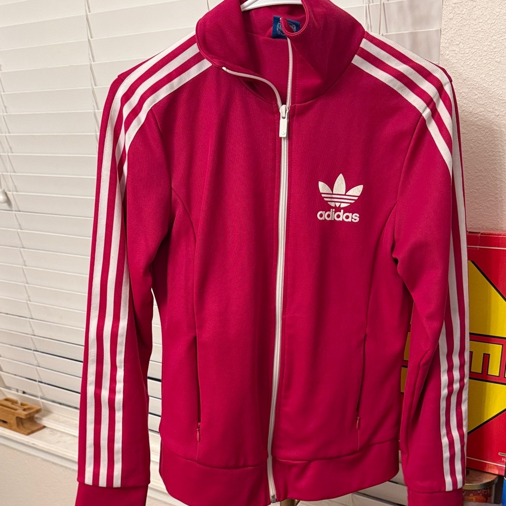 Adidas Women's europa Fuchsia track fitted Jacket